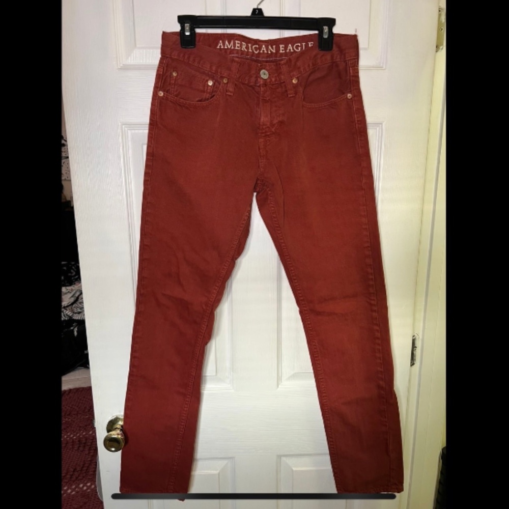American Eagle Jeans Size 29” | Orange / Red Skinny Leg Denim